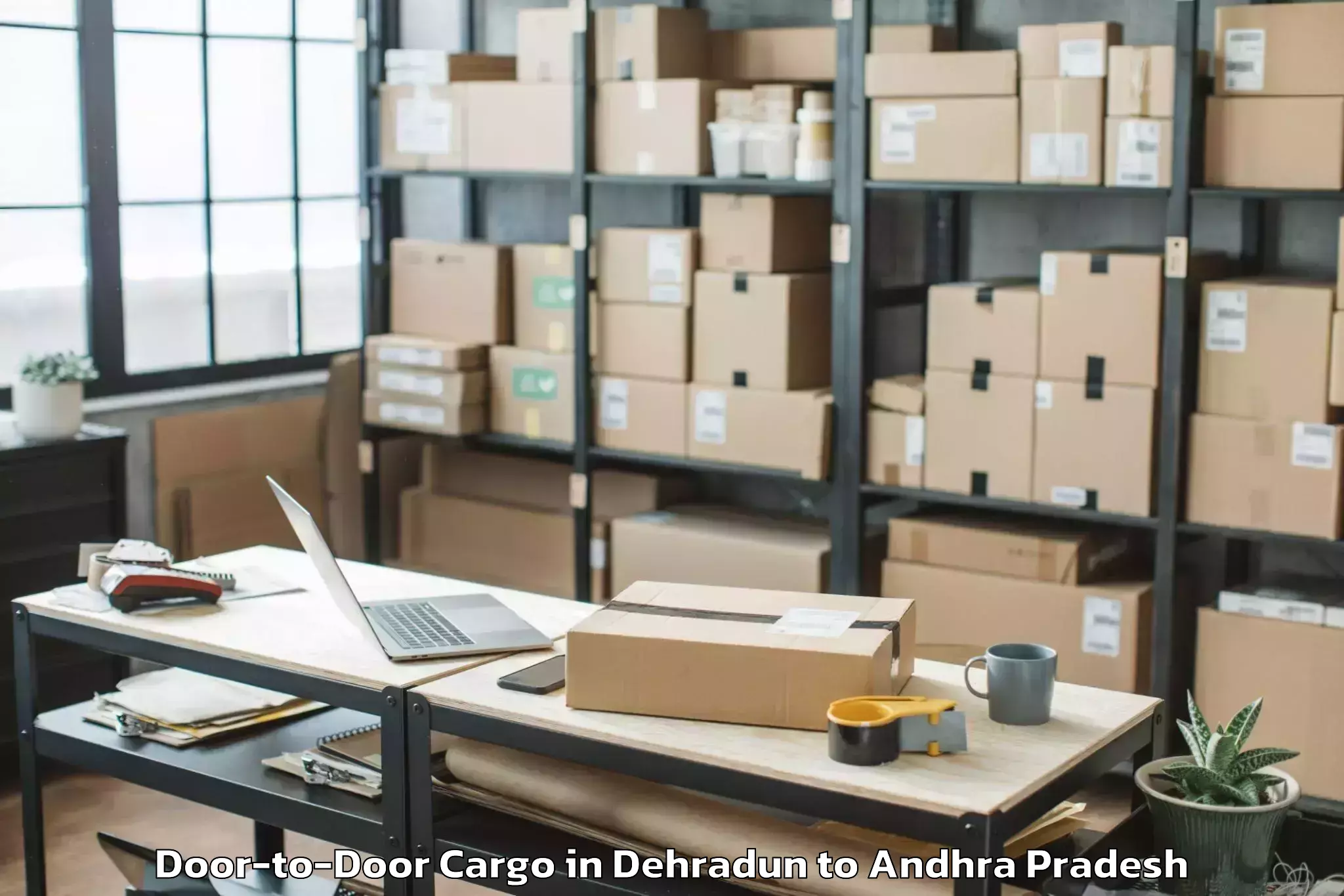 Leading Dehradun to Maddipadu Door To Door Cargo Provider